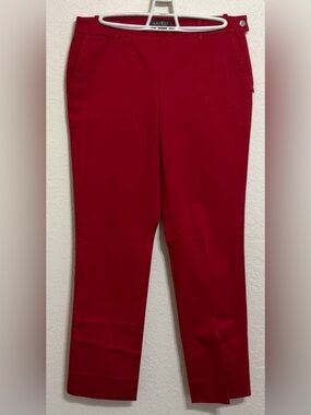 Ralph Lauren Women's Straight Leg Pants in Deep Red
